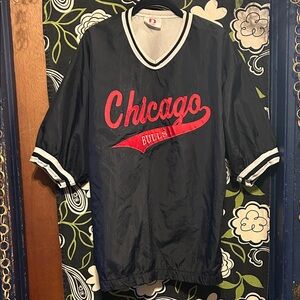 VTG Chicago Bulls Black Red White
 Pullover Windbreaker Sz M
